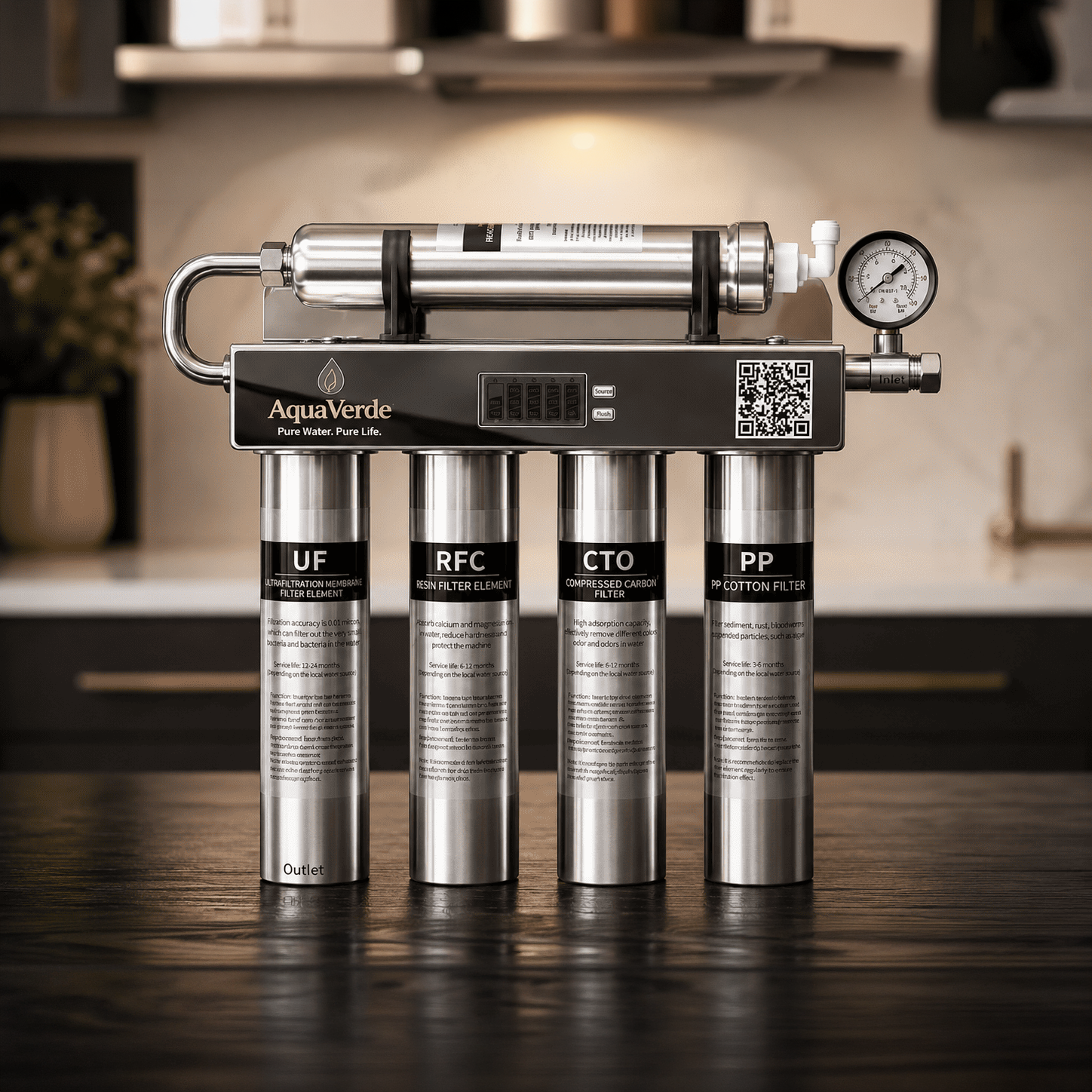 AquaVerde™ PURE™ UF5 Under-Sink Filtration System